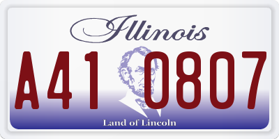 IL license plate A410807