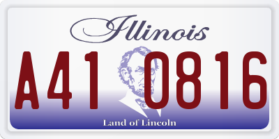 IL license plate A410816
