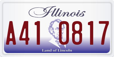 IL license plate A410817