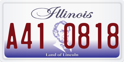 IL license plate A410818