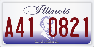 IL license plate A410821