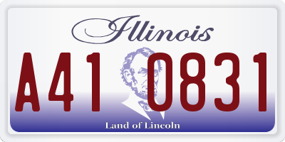 IL license plate A410831