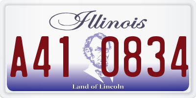 IL license plate A410834
