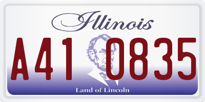 IL license plate A410835