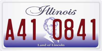 IL license plate A410841