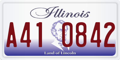 IL license plate A410842