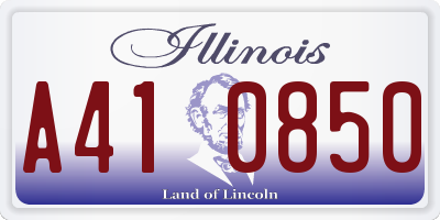 IL license plate A410850