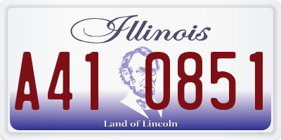 IL license plate A410851