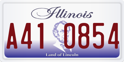 IL license plate A410854