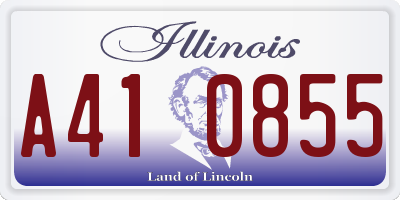 IL license plate A410855