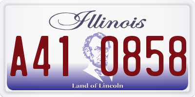 IL license plate A410858