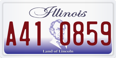IL license plate A410859