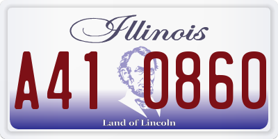 IL license plate A410860