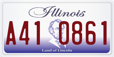 IL license plate A410861