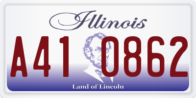 IL license plate A410862