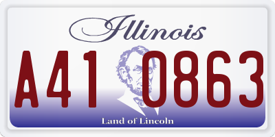 IL license plate A410863