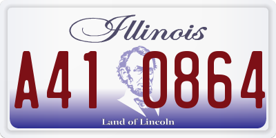 IL license plate A410864
