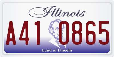 IL license plate A410865