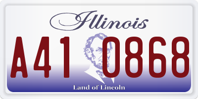 IL license plate A410868