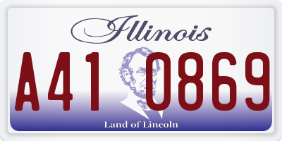 IL license plate A410869