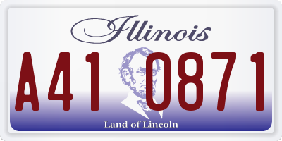 IL license plate A410871