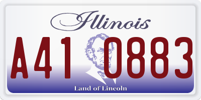 IL license plate A410883