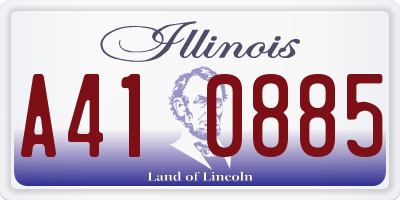 IL license plate A410885