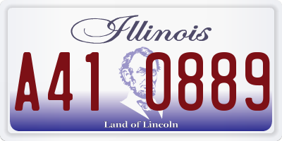 IL license plate A410889