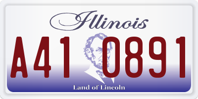 IL license plate A410891