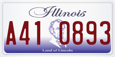 IL license plate A410893