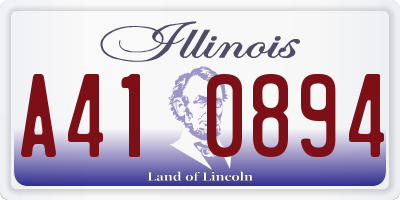 IL license plate A410894