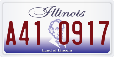 IL license plate A410917