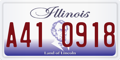 IL license plate A410918