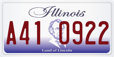 IL license plate A410922