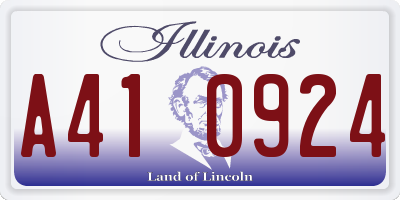 IL license plate A410924