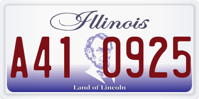 IL license plate A410925