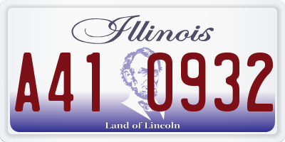 IL license plate A410932