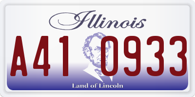 IL license plate A410933