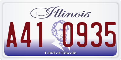 IL license plate A410935