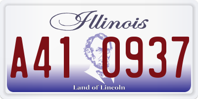 IL license plate A410937