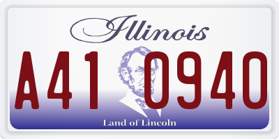 IL license plate A410940