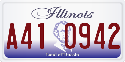 IL license plate A410942