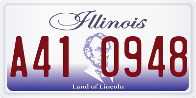 IL license plate A410948