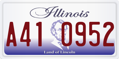 IL license plate A410952