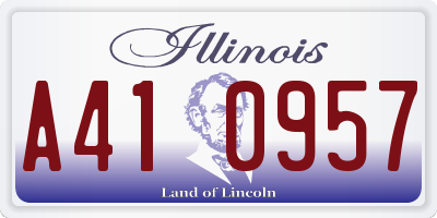 IL license plate A410957