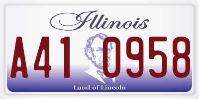 IL license plate A410958