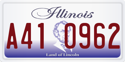 IL license plate A410962