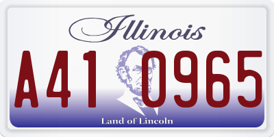 IL license plate A410965