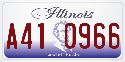 IL license plate A410966