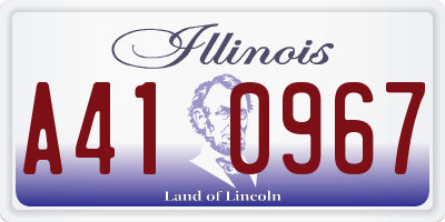 IL license plate A410967